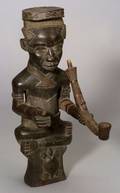 African Carved Wood King Figure