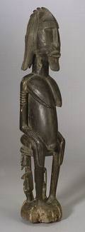African Carved Wood Hermaphrodite Figure