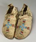 Central Plains Beaded Hide Mans Moccasins