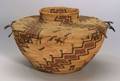 California Polychrome Coiled Basketry Jar