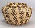Central California Polychrome Coiled Basketry Jar