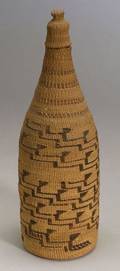 Northern California Twined Basketry Bottle