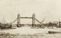 AngloAmerican School 20th Century Lot of Two London Views London Bridge