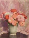 Laura Coombs Hills American 18591952 Zinnias and Pink Velvet