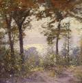 Hal Robinson American 18751933 Sunset Through the TreesA Shore View