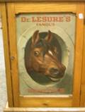 Dr Lesures Famous Remedies Lithographed Pressed Tin and Oak Merchants Cabinet