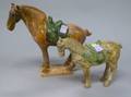 Two Chinese Glazed Pottery Horses