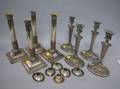 Set of Four Sheffield Silver Columnar Candlesticks and a Set of Four Fluted Candlesticks