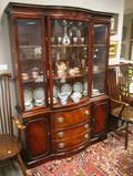 Drexel Regencystyle Travis Court Glazed Mahogany Bowfront Breakfront