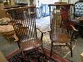 Pair of Windsorstyle Oak Tall Rodback Armchairs