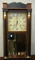 C T Boardman Gilt and Ebonized Mahogany Mantel Clock