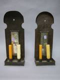 Pair of Tin Mirrored Candle Sconces