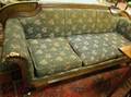 Decker Furniture Duncan Phyfe Style Upholstered Mahogany Finished Sofa
