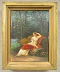 Framed Oil of a Reclining Woman