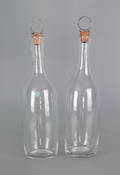 Pair of Tiffany  Co glass carafes with sterling stoppers