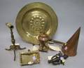 Six Assorted Brass and Copper Items