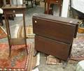 Regencystyle Inlaid Mahogany Tuckaway Table and Stand