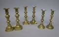 Three Pairs of Brass Candlesticks