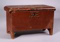 Miniature Red Painted SixBoard Blanket Chest