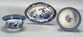 Pair of Blue and White Transfer Decorated Bowls and a Shaped Dish