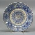 Blue and White Transfer Decorated Staffordshire AntiSlavery Plate