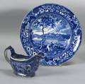 Two Blue and White Transfer Decorated Staffordshire Dishes
