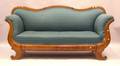 Beidermeierstyle Upholstered Ebonized Fruitwood Sofa