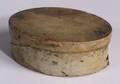 Greypainted Covered Oval Wood Box