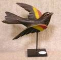 Carved and Painted Wooden Redwing Blackbird