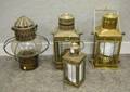 Four Brass and Glass Ships Lanterns