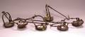 Six Iron Hanging Gimbel Oil Lamps