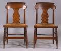 Pair of Tiger Maple and Birdseye Maple Gothic Side Chairs