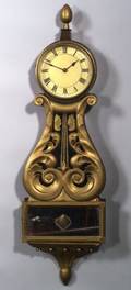 Classical Gilt Gesso Lyre Banjo Timepiece