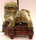Chinese Carved Soapstone Foo Dog Table Lamp