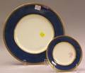 Set of Twelve Wedgwood Gilt and Cobalt Porcelain Dinner Plates and Twelve Butter Plates