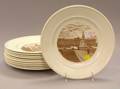 Set of Eleven Wedgwood Old London Views Transfer Decorated Ceramic Dinner Plates