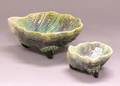 Two Majolica Shellform Condiment Dishes