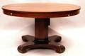 Edwardian Round Mahogany Pedestal Base Dining Table