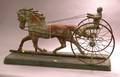 Patinated Molded Copper Horse and Sulky Weathervane