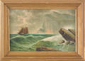 Oil on canvas seascape signed  Moran
