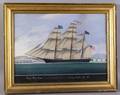 Italian School 19th Century Ship Portrait of the Bark White Cloud Entering Smyrna Bay 1857