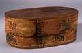 Painted Oval Covered Wooden Storage Box