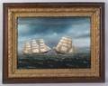 American School 19th Century Portrait of Two Clipper Ships in Full Sail