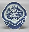 Canton Blue and White Porcelain Shrimp Dish