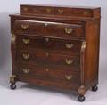 Egyptian Revival Mahogany and Mahogany Veneer Inlaid Chest of Drawers