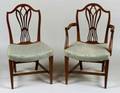Set of Six George III Style Inlaid Mahogany Dining Chairs