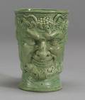 Staffordshire Green Glazed Face Mug