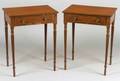 Pair of Edwardian Crossbanded Lacewood Single Drawer Side Tables