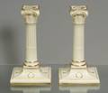 Pair of Royal Worcester Porcelain Candlesticks
