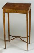 Fine Edwardian Harewood and Fruitwood Inlaid Mahogany Side Table